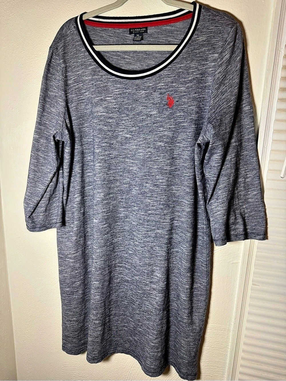 U.S. Polo Assn. Gray Long Sleeve Mini Dress XL